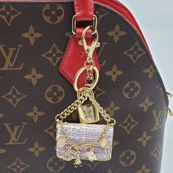 100% Auth Louis Vuitton Lock & Key with unbranded Bagcharm, Keycharm, Keychain - Picture 6 of 8